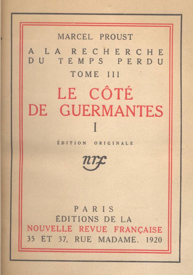 A La Recherche Du Temps Perdu III - Le Cot? De Guermantes